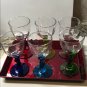 Pier 1 Imports Twisted Stem Cordial Set 6 Glasses with Tray