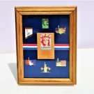 Statue of Liberty Centennial 1985 - 1986 Cloisonne Pins set of 6 in wood frame