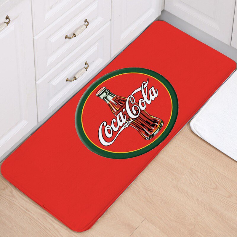 Coke Coca Cola Floor Mat Door Home House Natural Cotton red background