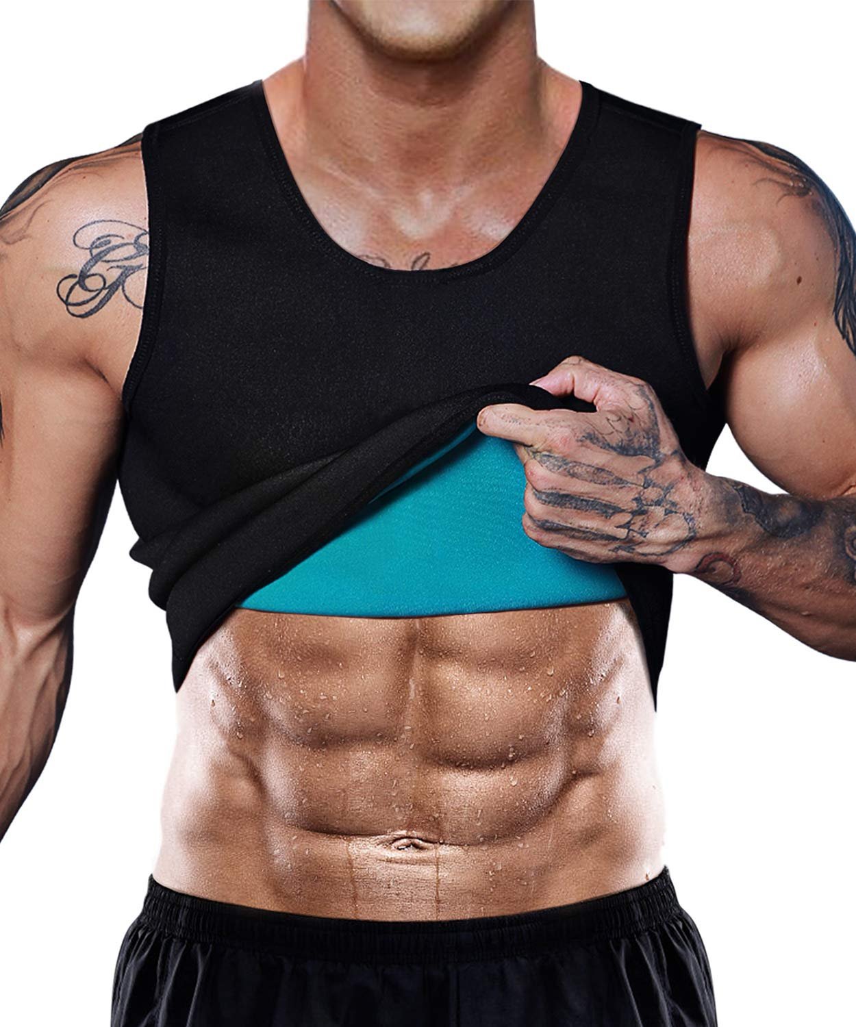 Men Gym Fitness Neoprene Vest Body Shaper Ultrathin SweatShirt Top Sports Slimming Waist Trainer XL