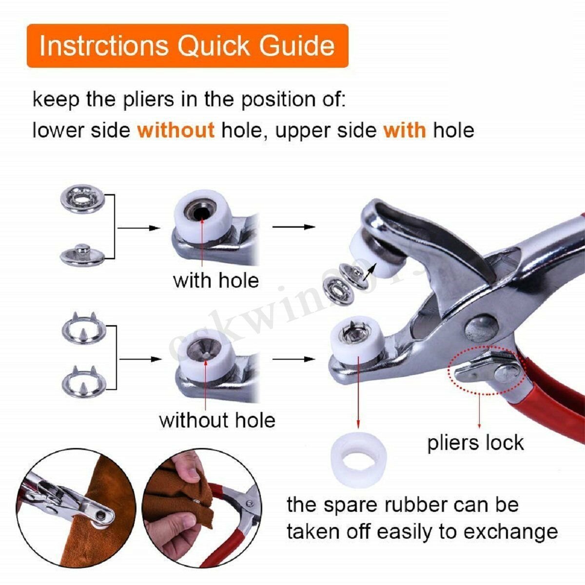 100/150/200 Set 9.5MM Prong Hollow Snap Button Hand Pressure Fastener