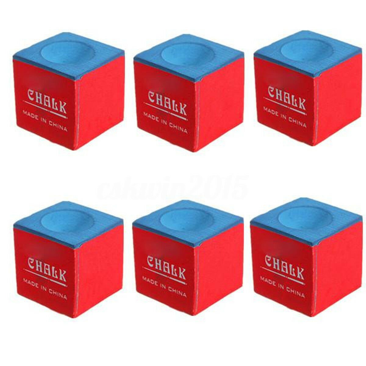 6Pcs/set Billiard Table Pool Snooker Cue Blue Tip Chalk Sports Accessory