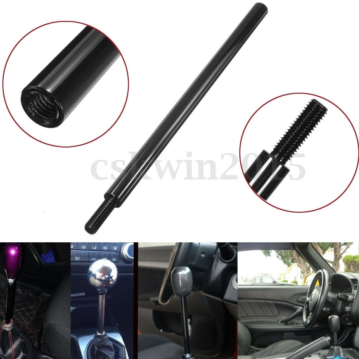 10" M10x1.5 Aluminum Alloy Shift Knob Extension For Manual Shifter