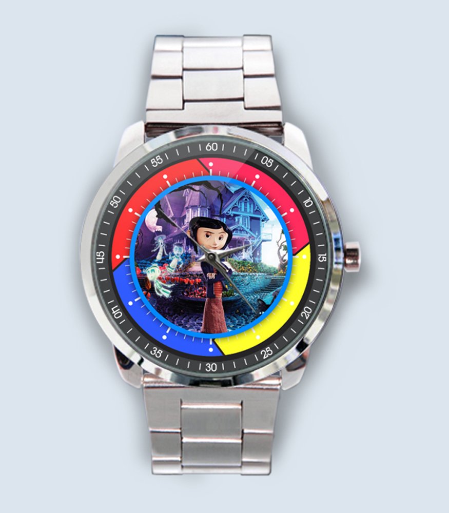 New Coraline 3D Movie Stainless Steel Wrist Watch