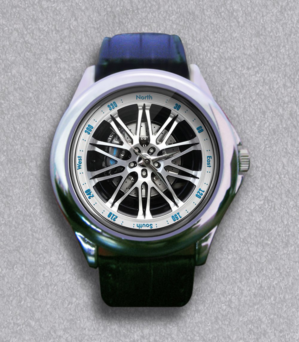 New MR Car Design Opel Insignia OPC Volk Wheel Leather Wrist Watch
