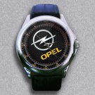New Opel Automobile Manufacturer Logo Leather Wrist Watch