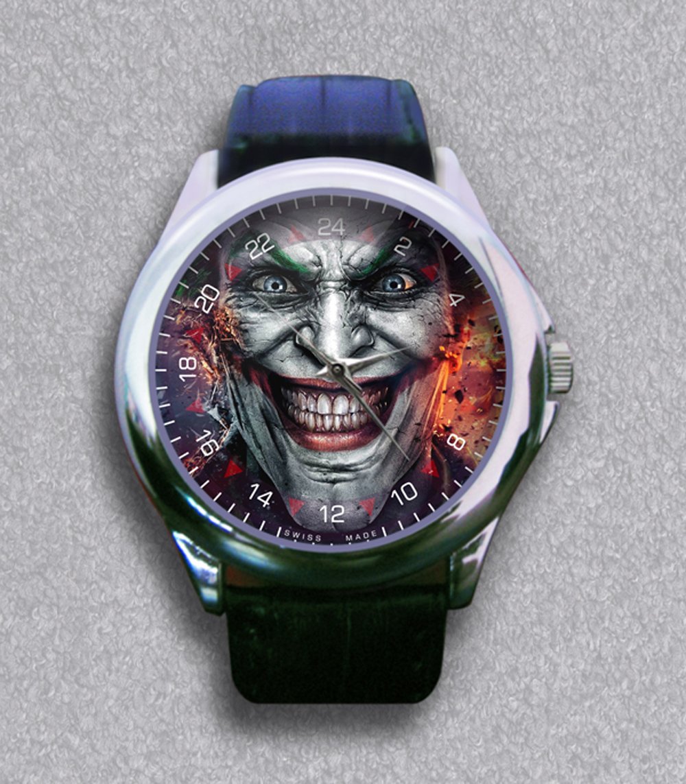 New Batman with Joker Face Leather Wrist Watch