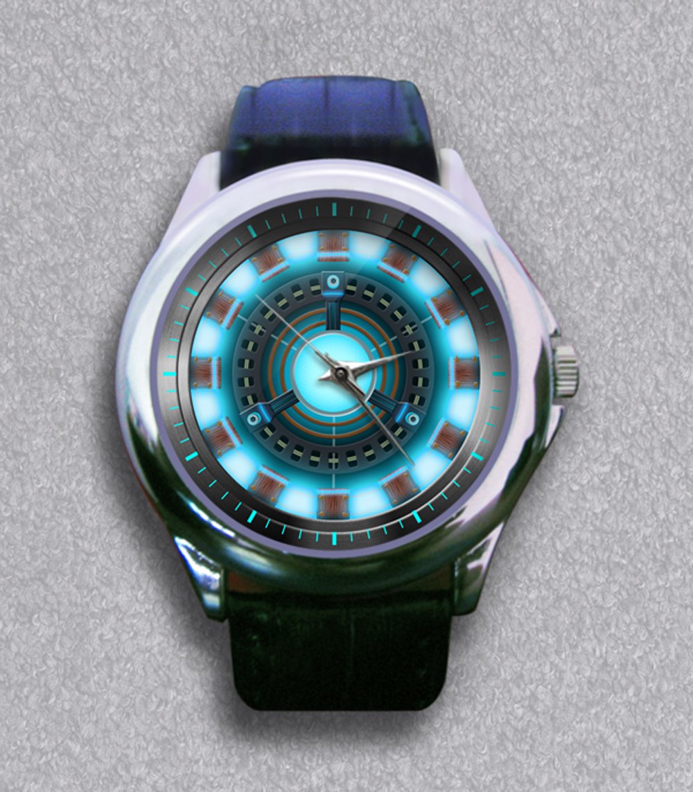 New Iron Man Arc Reactor The Movie Leather Wrist Watch
