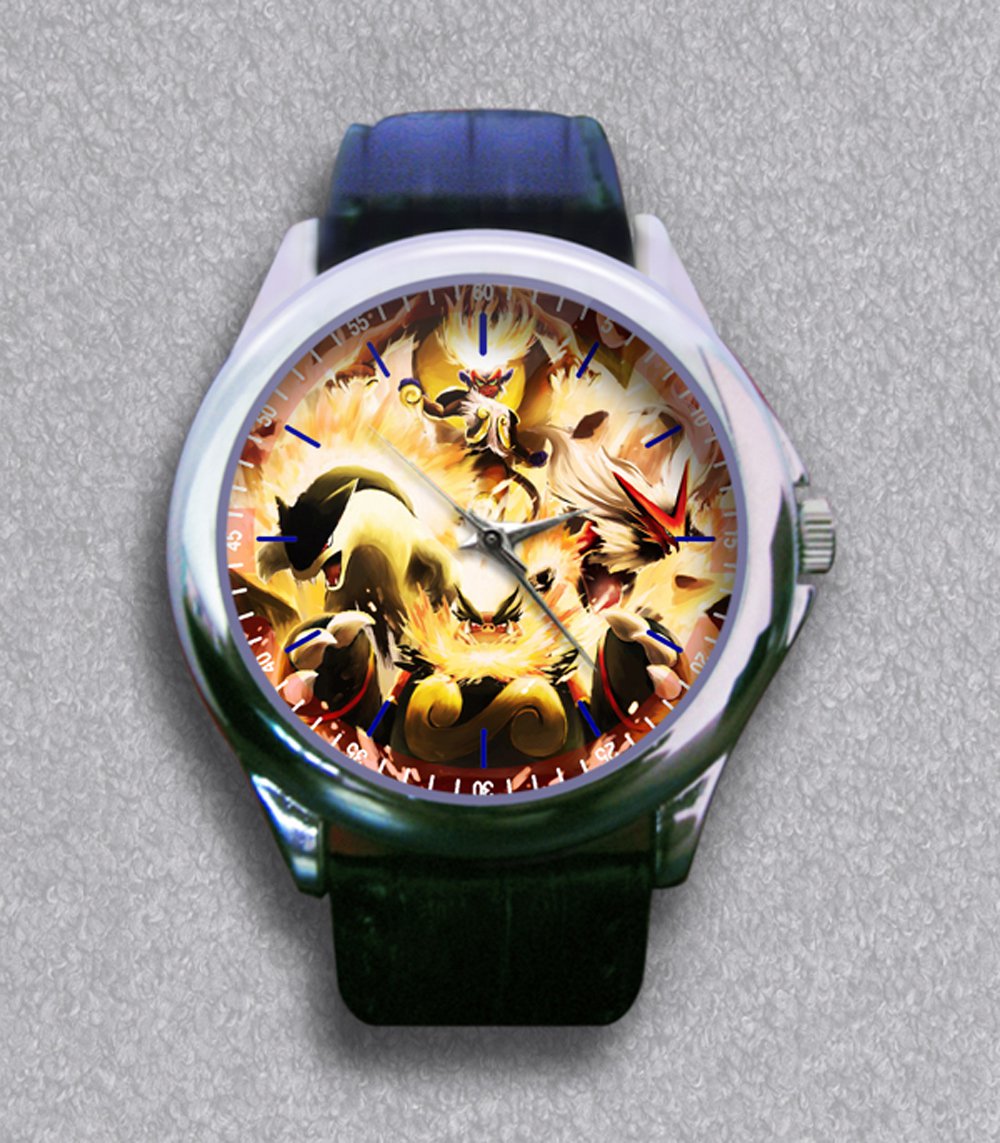 New Pokemon Charizard Infernape Leather Wrist Watch