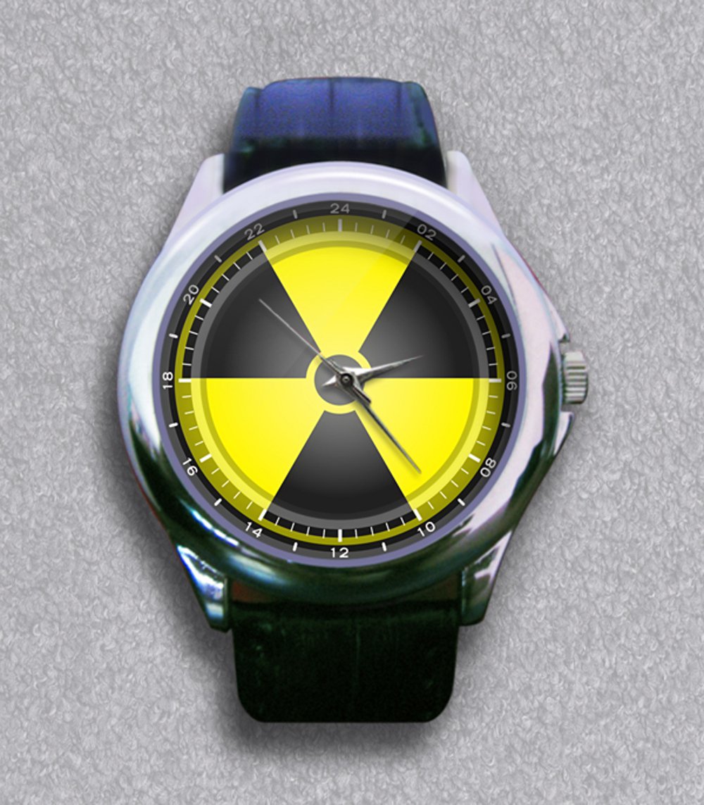 New Radioactive Symbol Leather Wrist Watch