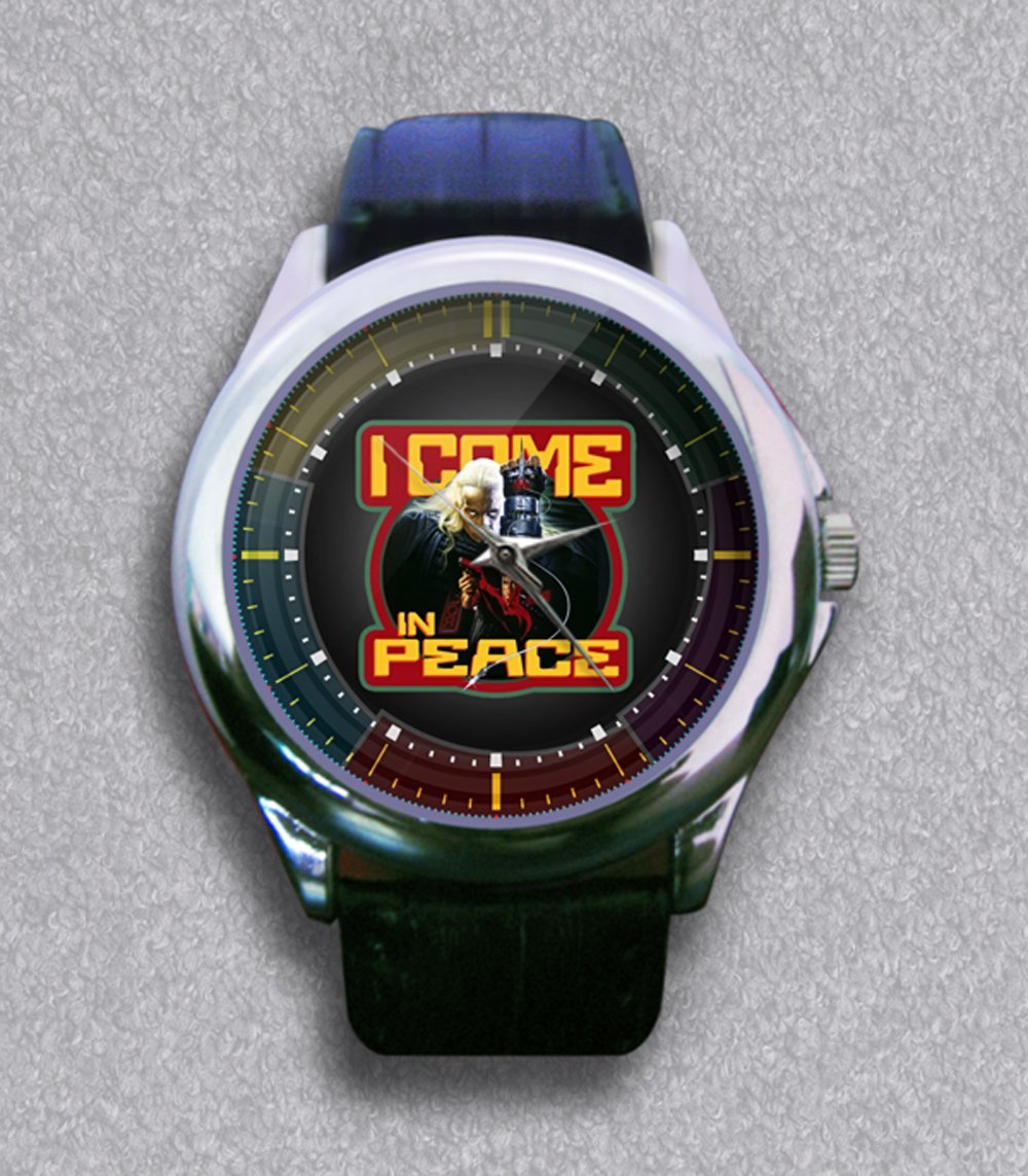New Sci Fi Classic I Come In Peace Leather Wrist Watch