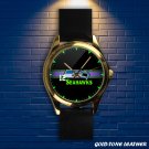 Brand New Music Seattle Seahawks Custom Gold-tone Leather Watch by Awalwatchshop