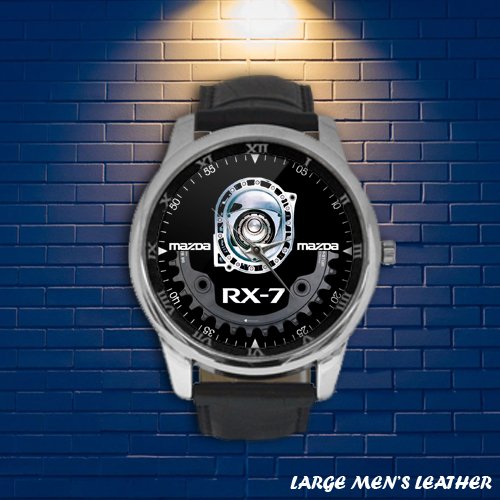 Brand New Rotari Engine Rx-7 Custom Men's Large Leather Watch by Awalwatchshop