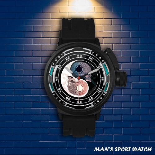 Brand New Skull Yin Yang Custom Man's Sport Watch by Awalwatchshop