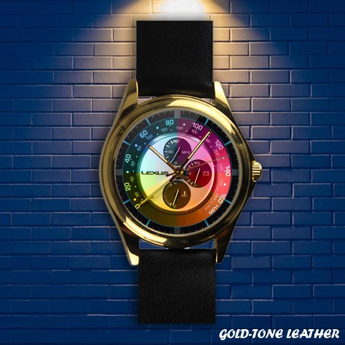 Brand New Speedometer Lexus Custom Gold-tone Leather Watch by Awalwatchshop