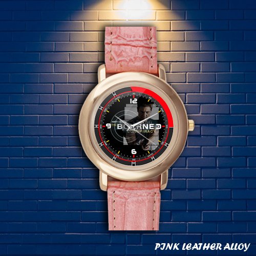 Brand New UViver Dodge SRT 10 Logo Custom Gold-tone Pink Leather Watch by Awalwatchshop