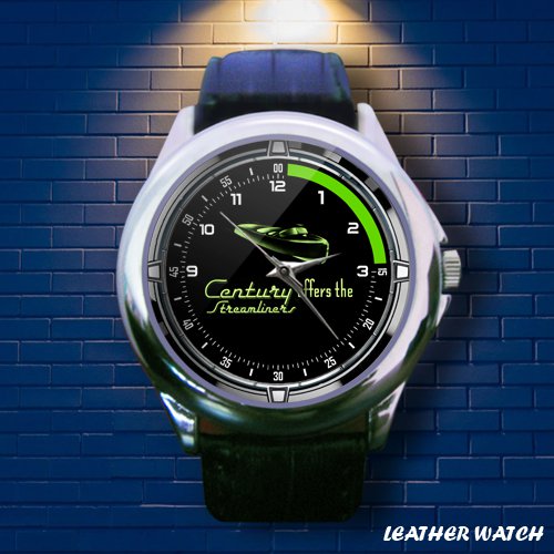 New 1940 Century Boat Manistee Out Board Custom Leather Wrist Watch