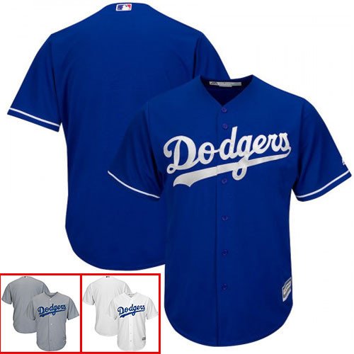 Men's Los Angeles Dodgers Blank White Blue Gray Home Cool Base Stitched