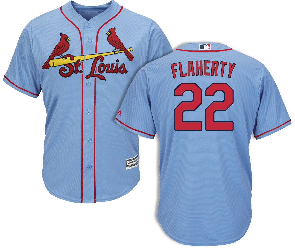Men&#39;s 22 Jack Flaherty St. Louis Cardinals Alternate Light Blue Cool Base Jersey