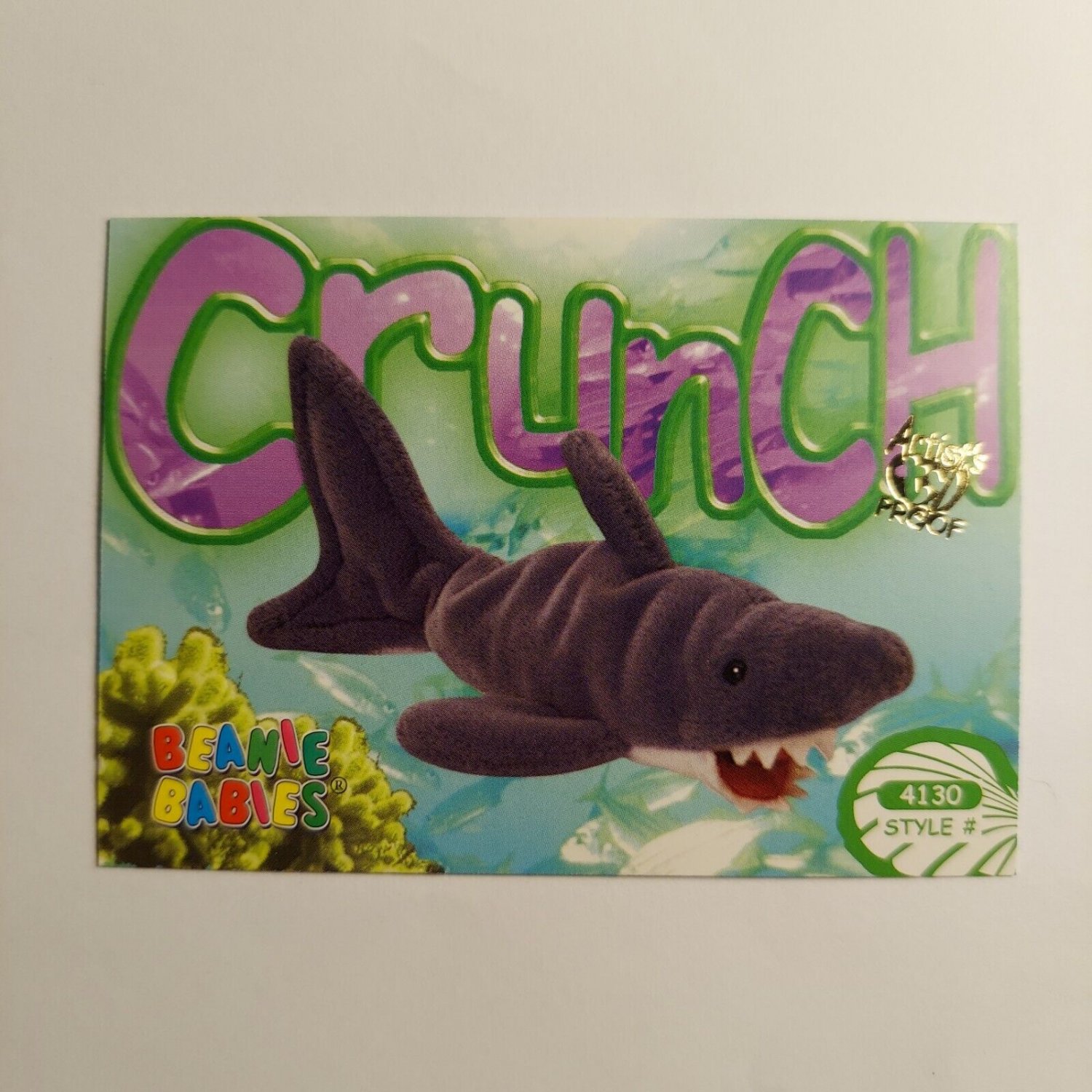 Ty Beanie Babies Crunch Artist's Proof Trading Card 2nd Edition Series ...