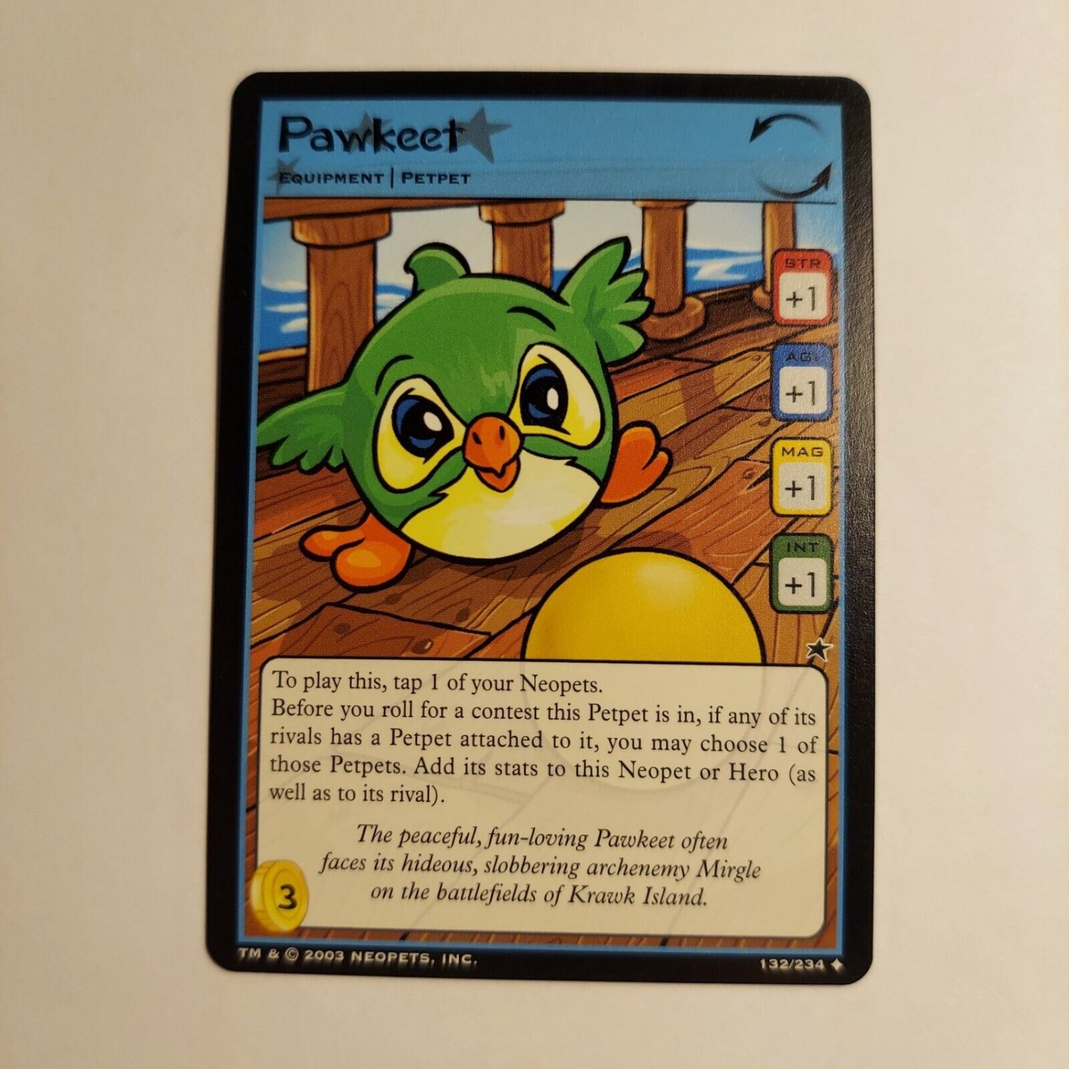 Neopets TCG 132/234 Pawkeet Unplayed Base Set Single Trading Card WOTC