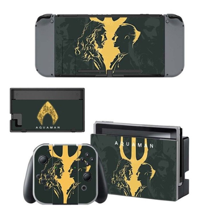 Aquaman Vinyl Sticker Full Set Faceplate Skin for Nintendo Switch