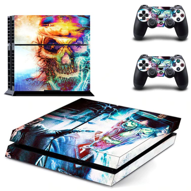 Halloween Hit The Color Skull Vinyl Skin Sticker Cover for Sony PS4 ...