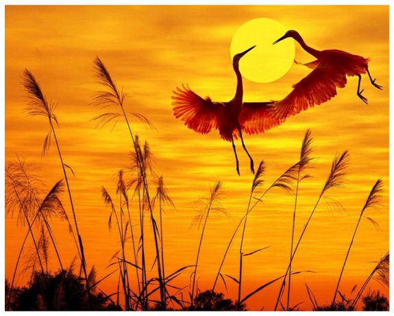 3d diy diamond embroidery painting sunset crane rhinestones picture