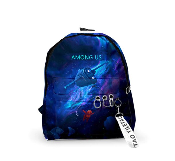 Among us Backpacks Small Bags Unisex Candy Colors 3D Oxford Waterproof Key Chain Cute