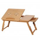 Mobile Laptop Desk Adjustable Notebook Computer iPad PC Stand Table Tray Bamboo