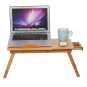 Mobile Laptop Desk Adjustable Notebook Computer iPad PC Stand Table Tray Bamboo