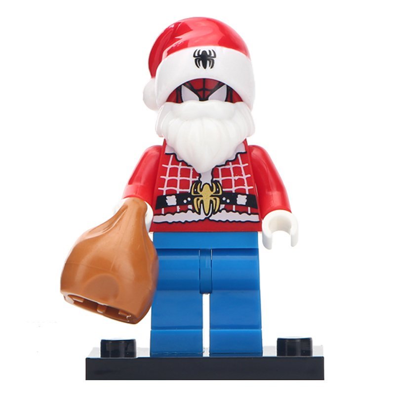 Minifigure Spider-man Santa Christmas Marvel Super Heroes Compatible Lego Building Block Toys