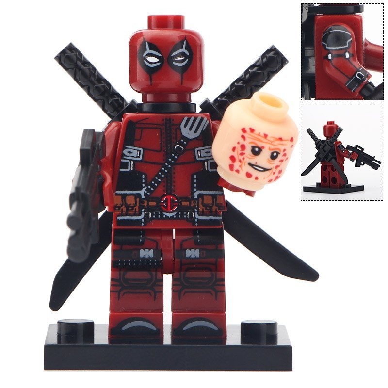 Minifigure Deadpool 2 Heads Marvel Super Heroes Compatible Lego ...