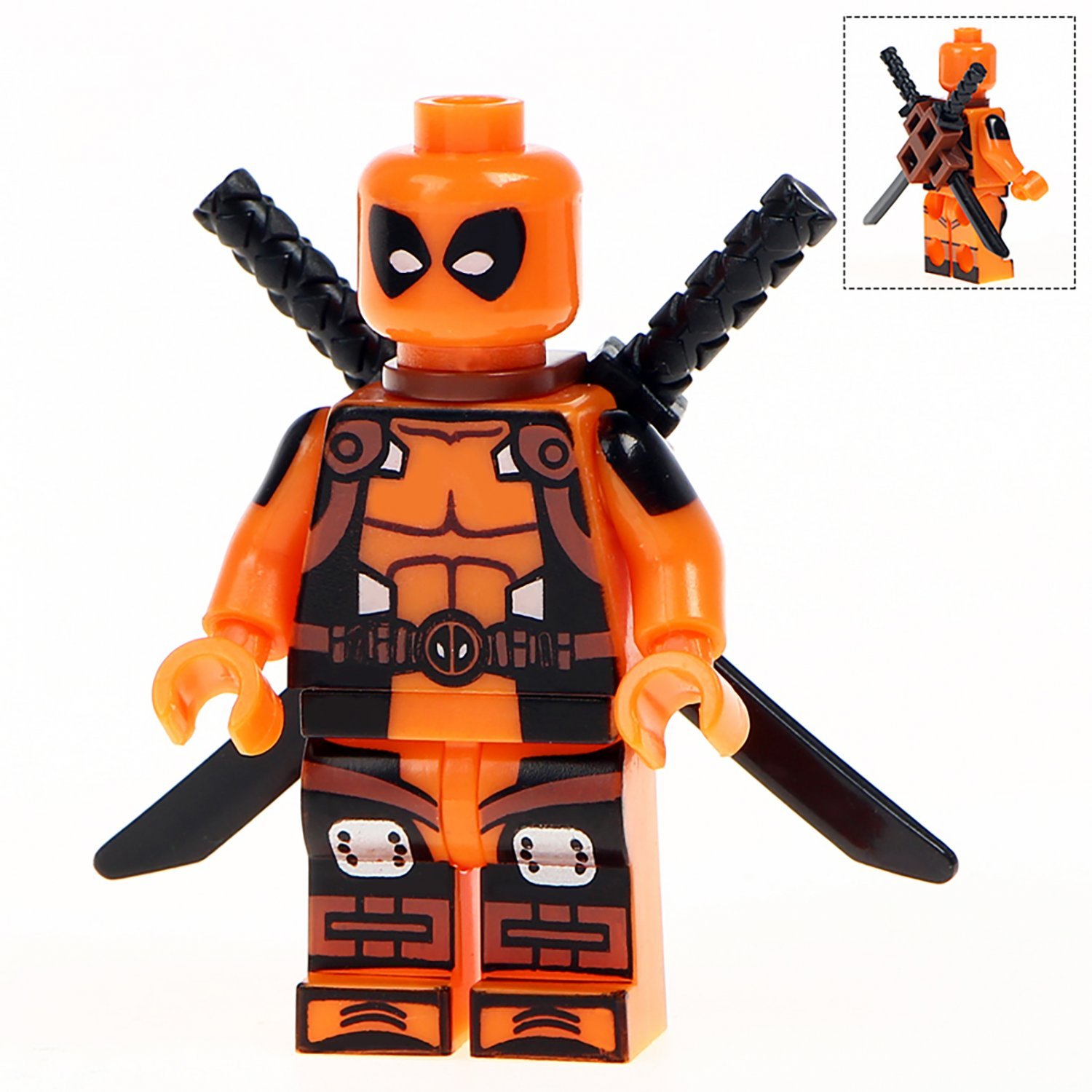 Minifigure Orange Deadpool Marvel Super Heroes Compatible Lego Building