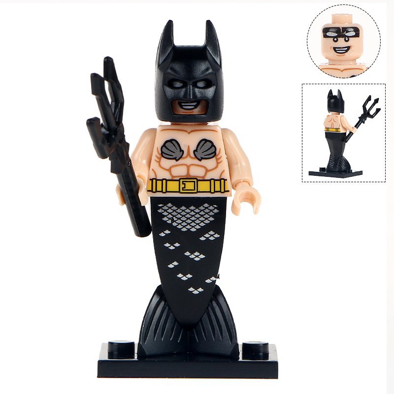 Minifigure Batman Mermaid Tail DC Comics Super Heroes Compatible Lego Building Blocks Toys