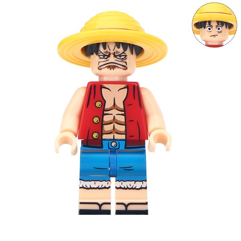 Minifigure Monkey D. Luffy Straw Hat Compatible Lego Building Blocks Toys