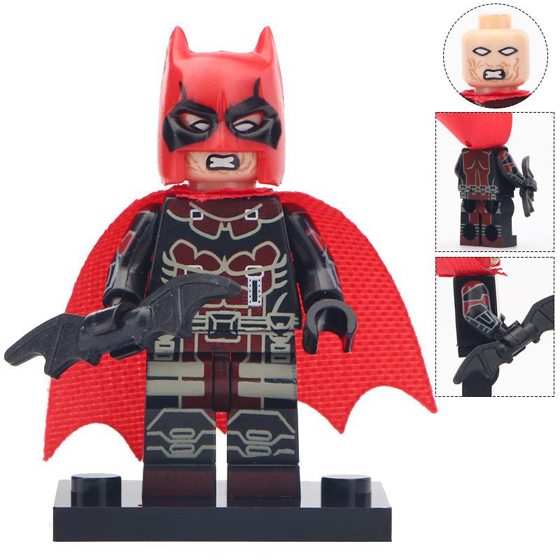 Minifigure Batman in a Red Helmet DC Comics Super Heroes Compatible ...