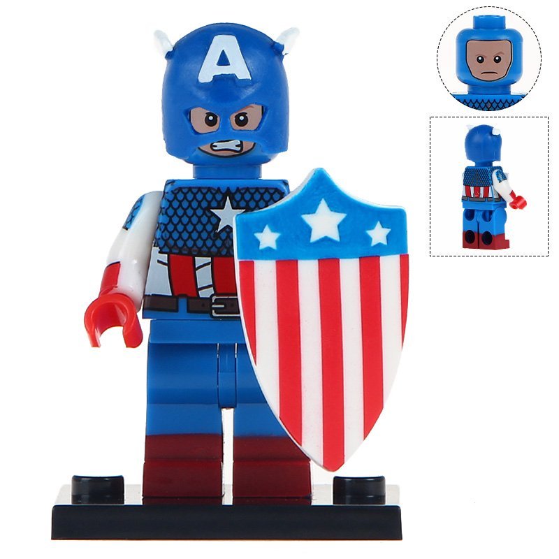 Minifigure Captain America Marvel Super Heroes Compatible Lego Building Block Toys