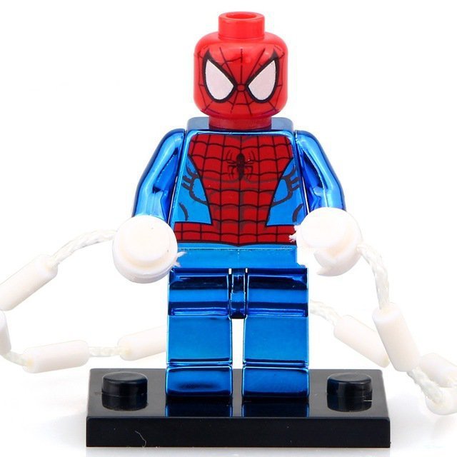 Minifigure Chrome Classic Spider-man Marvel Super Heroes Compatible Lego Building Block Toys