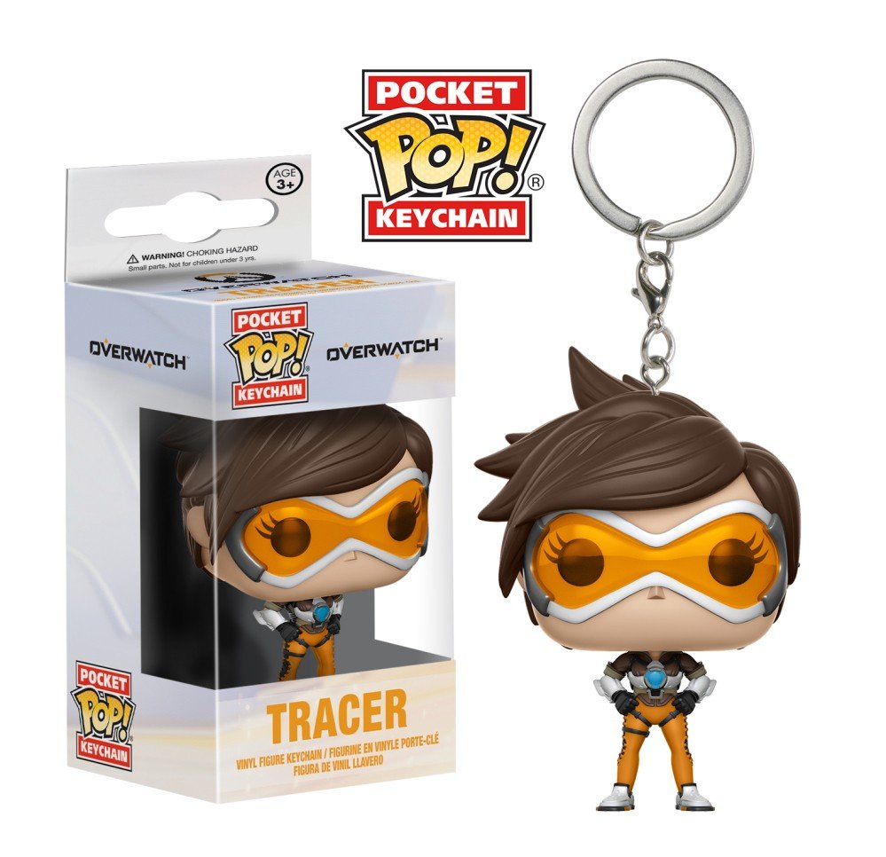 Tracer Overwatch Game Funko POP! Keychain Action Figure Vinyl PVC Minifigure Toy