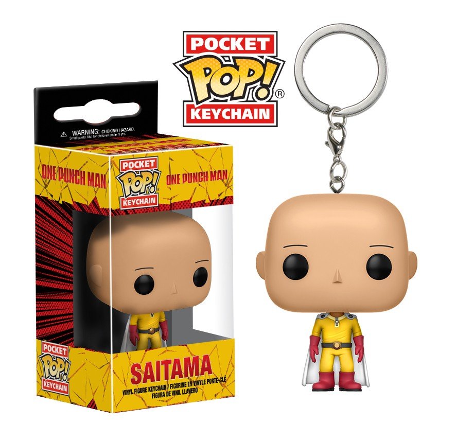 Saitama One Punch Man Funko POP! Keychain Action Figure Vinyl PVC Minifigure Toy