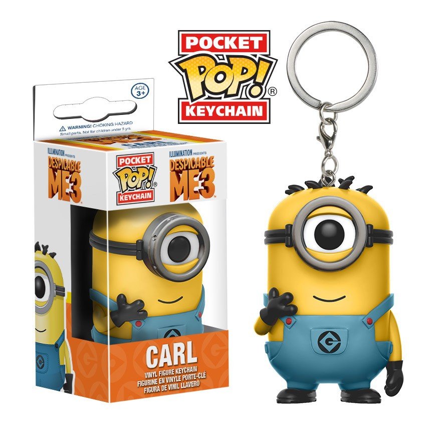Carl Minion Despicable Me 3 Movie Funko POP! Keychain Action Figure Vinyl PVC Minifigure Toy