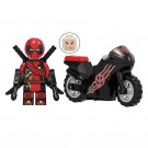Minifigure Deadpool with Black Bike Motorcycle Marvel Super Heroes