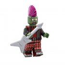 Minifigure Zombie with Guitar Punk Hard Rock Metal Style Plants vs Zombies Games