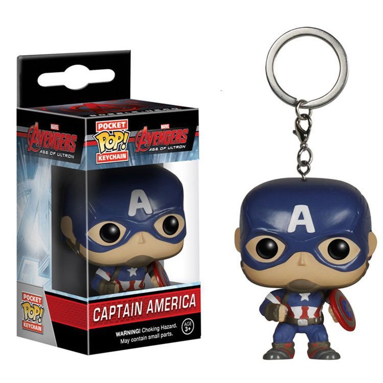 Captain America Avengers Marvel Super Heroes Funko POP! Keychain Action Figure Vinyl Minifigure Toy