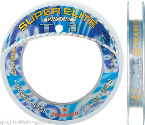 TRABUCCO SUPER ELITE CAMO CAST T1 150mt./165yds  fishing line monofilament