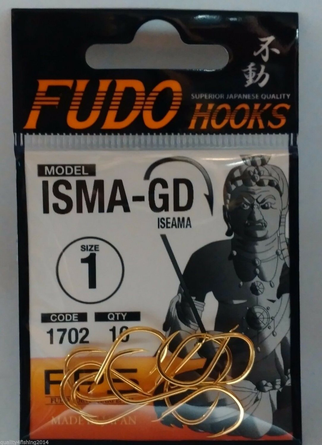 Fishing Hooks FUDO ISEAMA GOLD 1702 size02 / Made in Japan