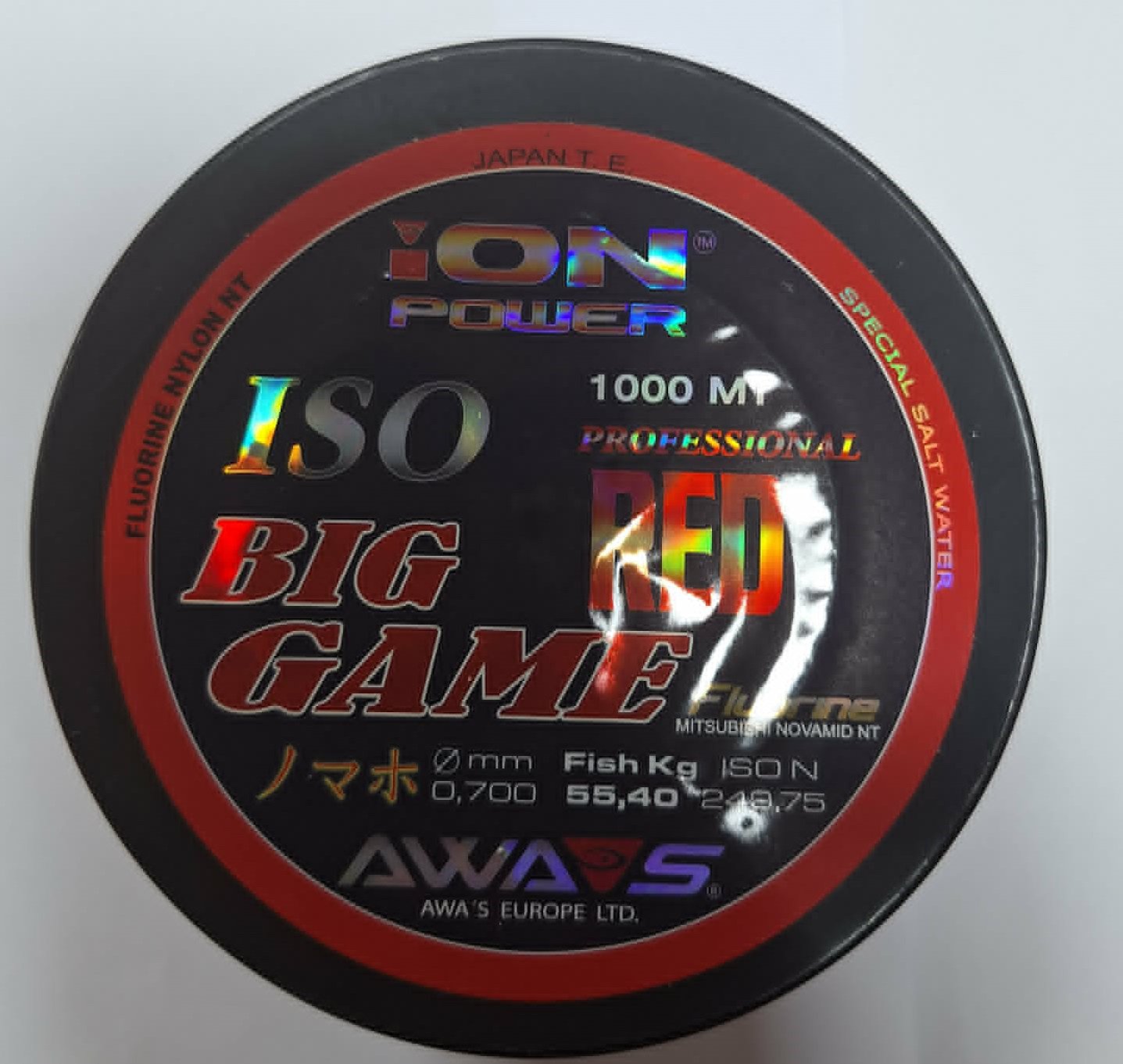 AWA'S (AWA-SHIMA) ION POWER BIG GAME RED 1000mt. 0.70 monofilament