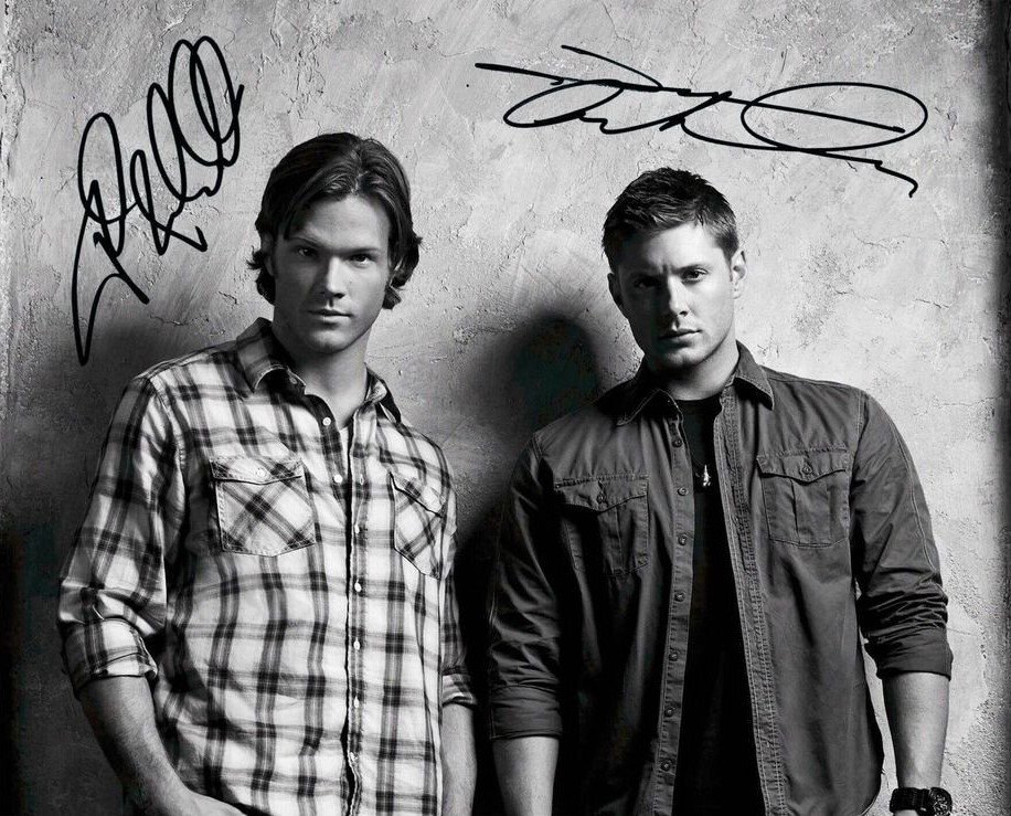 Supernatural Cast x 2 (Jensen Ackles & Jared Padelecki ) 8 x 10" Autographed Photo (Reprint 00070)
