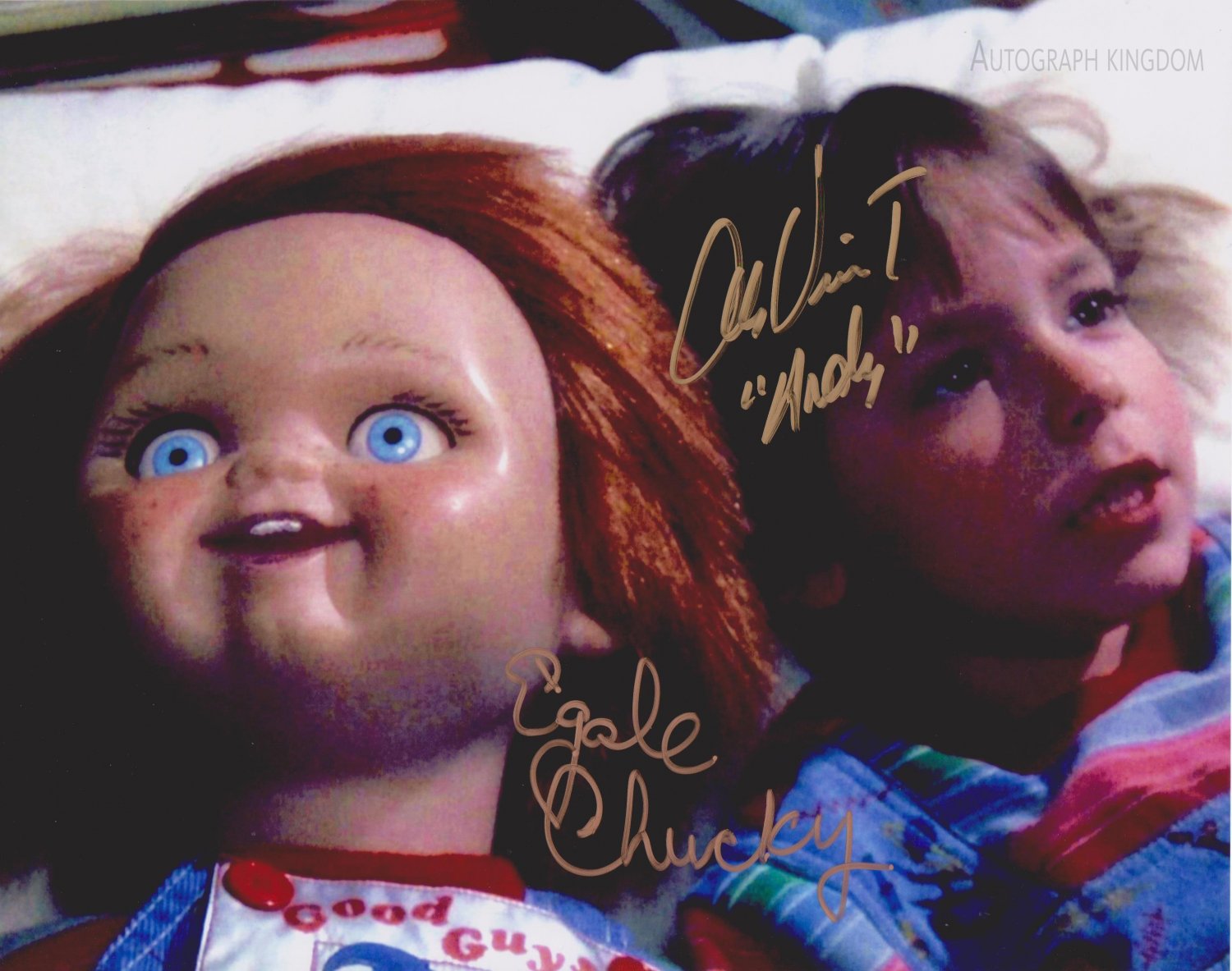 Alex Vincent & Ed Gale (Child's Play / Chucky) 8 X 10" Signed / Autographed Photo (Reprint 1831)